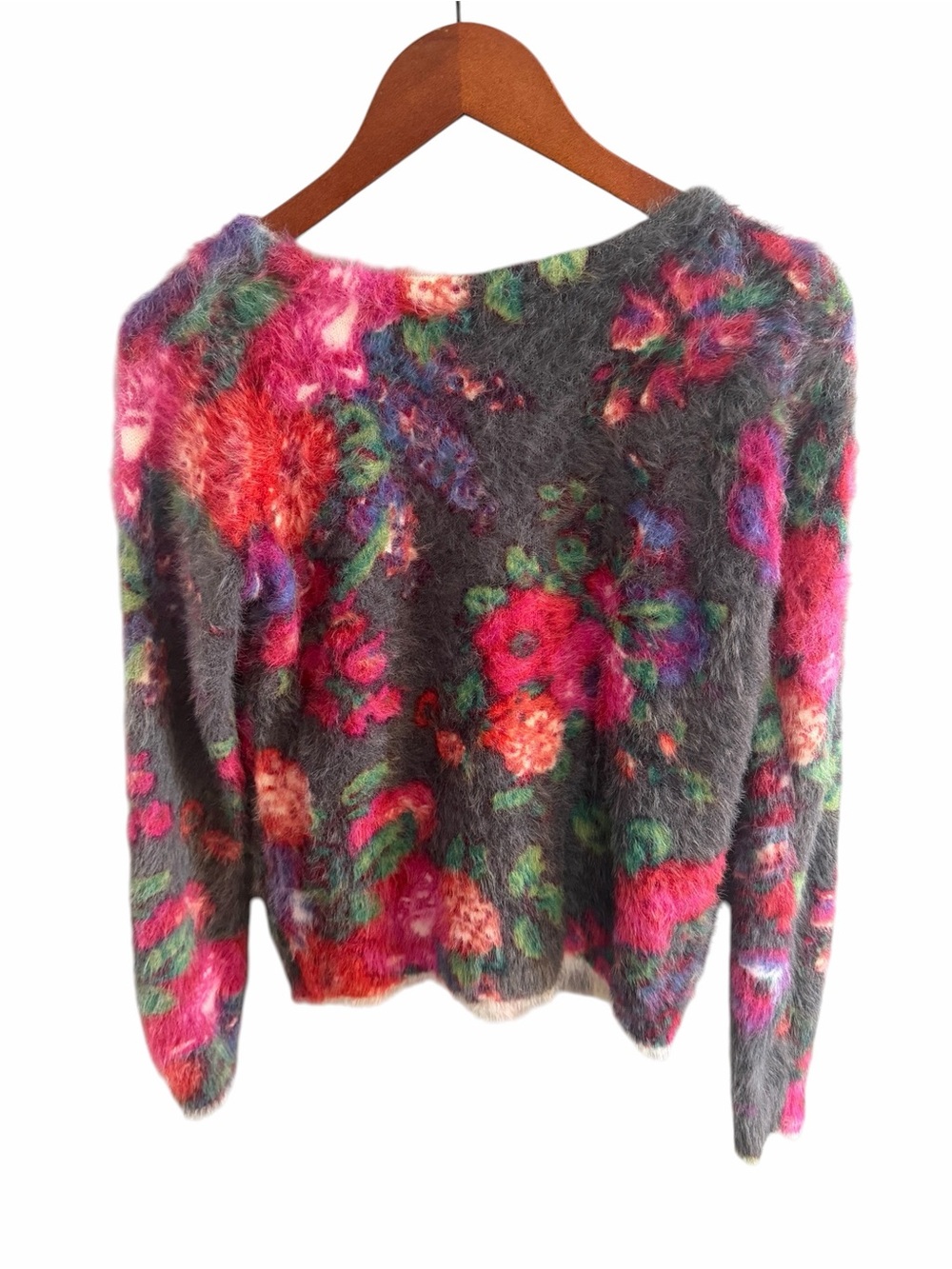 Anthropologie Multicolor Floral Crewneck Sweater in Pink and Green - Picture 3 of 8